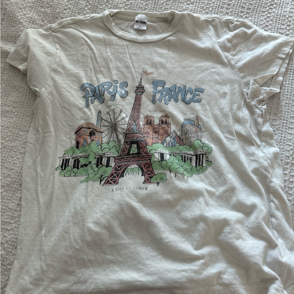 Re/Done Paris Graphic Tee - Cream